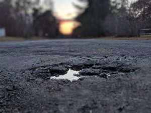 pothole on the street