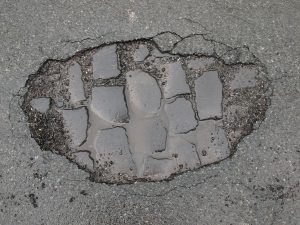 Potholes on Road