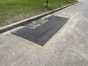 Fresh patch by catch basins